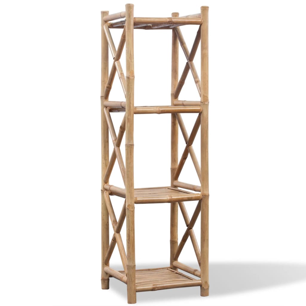 4 Tier Square Bamboo Shelf Bookshelves