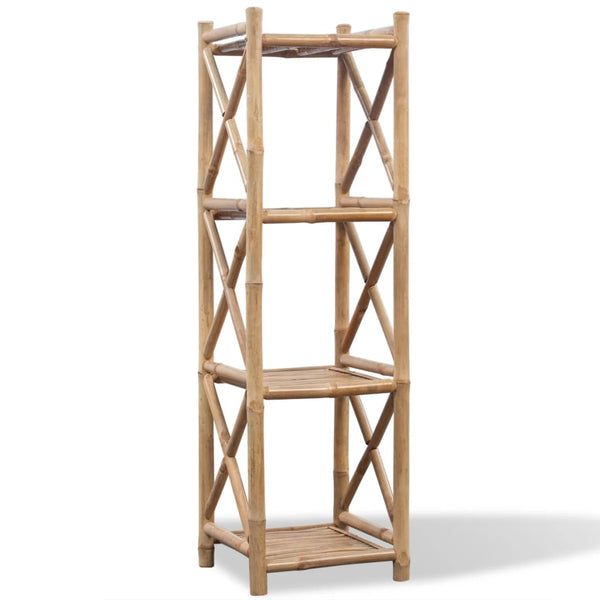 4 Tier Square Bamboo Shelf Bookshelves