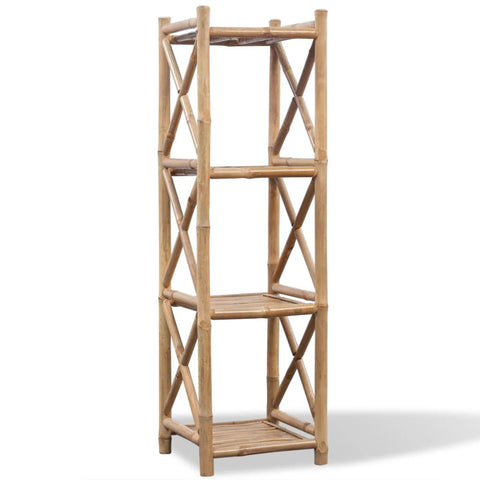 4 Tier Square Bamboo Shelf Bookshelves