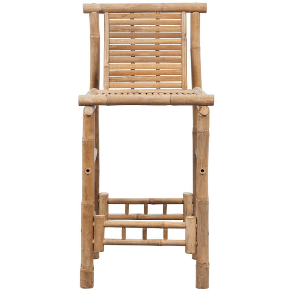 Bamboo Bar Stools With Backrest Set Of Two For Home And Garden Furniture Benches Bar Stools