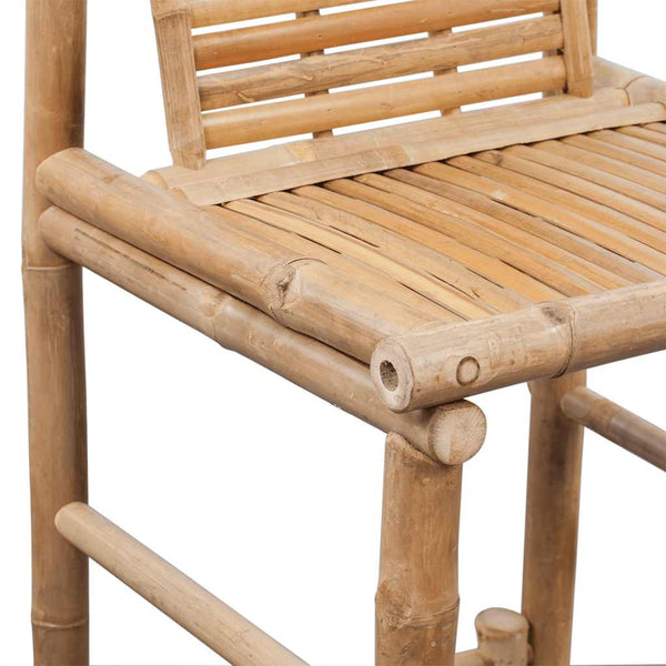 Bamboo Bar Stools With Backrest Set Of Two For Home And Garden Furniture Benches Bar Stools