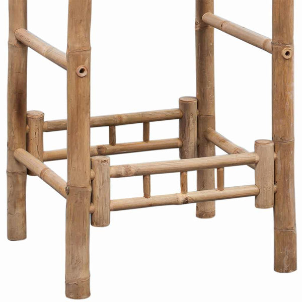 Bamboo Bar Stools With Backrest Set Of Two For Home And Garden Furniture Benches Bar Stools
