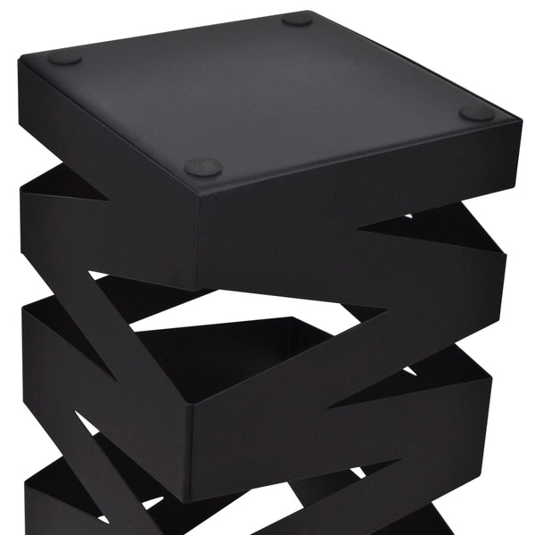 Black Square Umbrella Stand Storage Holder Walking Stick Steel 48.5 Cm Umbrella Stands