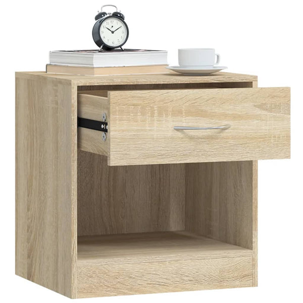 Nightstand 2 Pcs With Drawer Oak Colour