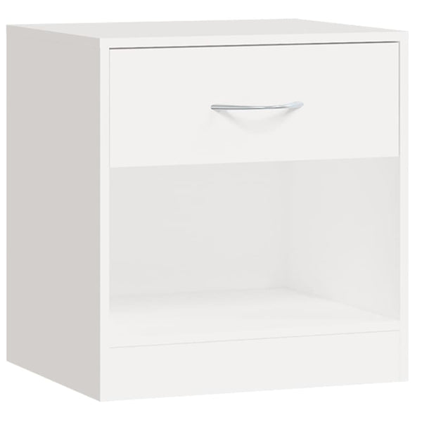 Nightstand 2 Pcs With Drawer White