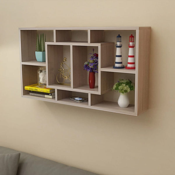 Floating Wall Display Shelf 8 Compartments