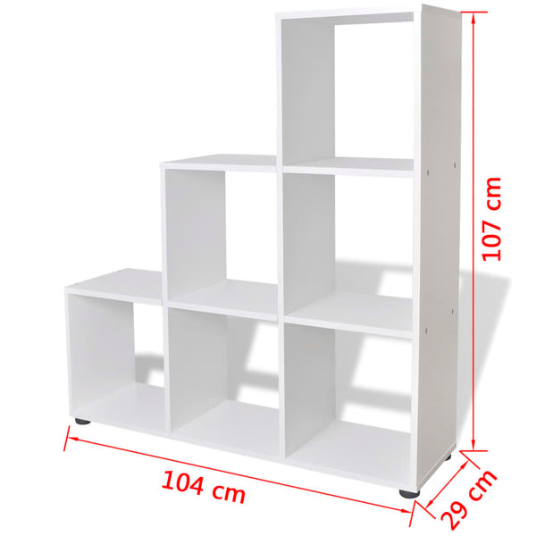 Bookshelves Staircase Bookcase/Display Shelf 107 Cm White