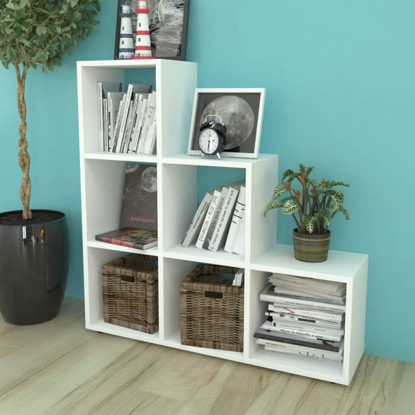 Staircase Bookcase/Display Shelf 107 Cm White Bookshelves