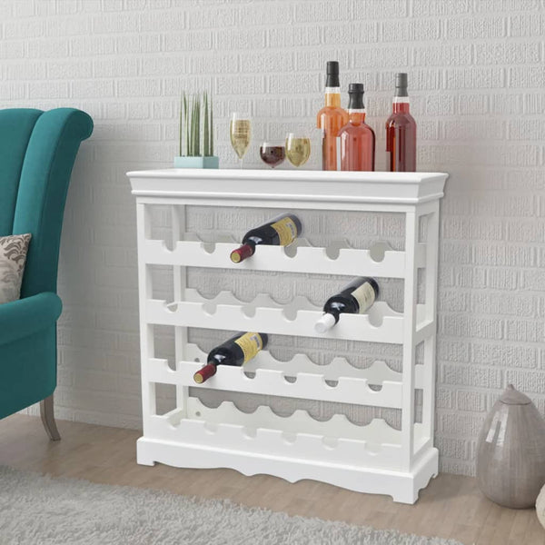 Mdf And Fir Wood Wine Cabinet With Four Shelves White Furniture Cabinets & Cupboards