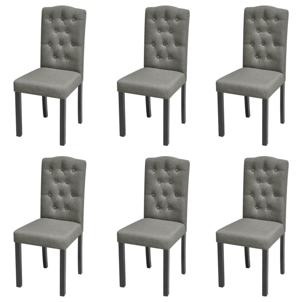 6 Pcs Grey Fabric Dining Chairs