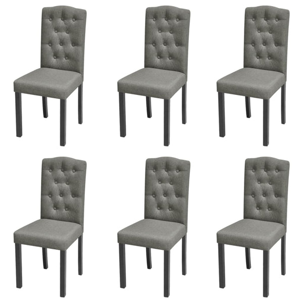 6 Pcs Grey Fabric Dining Chairs