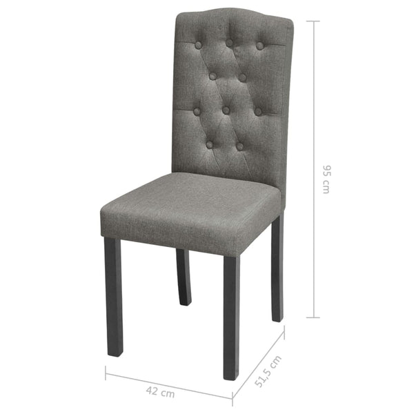 6 Pcs Grey Fabric Dining Chairs