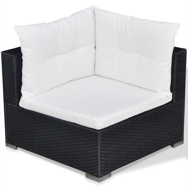 Vidaxl 6 Piece Garden Lounge Set With Cushions Poly Rattan Black Loungers