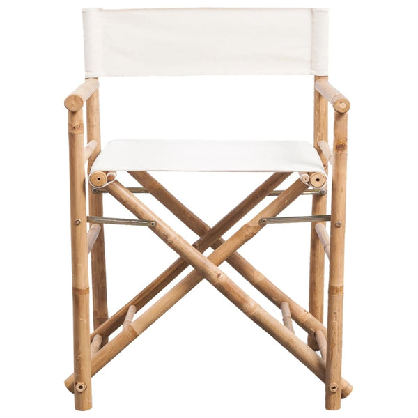 Vidaxl Folding Director's Chair 2 Pcs Bamboo And Canvas Chairs