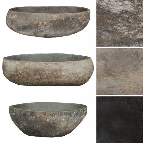 Vidaxl Basin River Stone Oval (45 53)X(34 41) Cm Bathroom Sinks