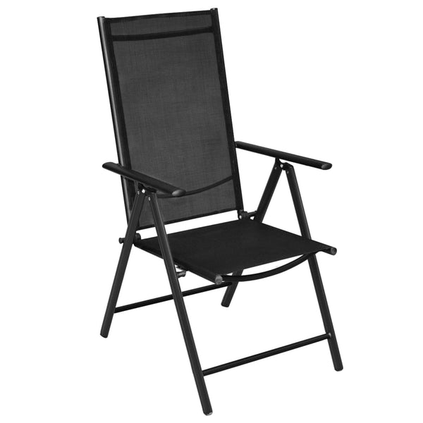 Folding Garden Chairs 4 Pcs Aluminium And Textilene Black
