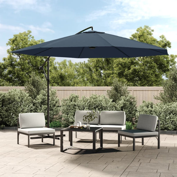 Vidaxl Cantilever Garden Parasol 3.5 M Blue Shade Sails