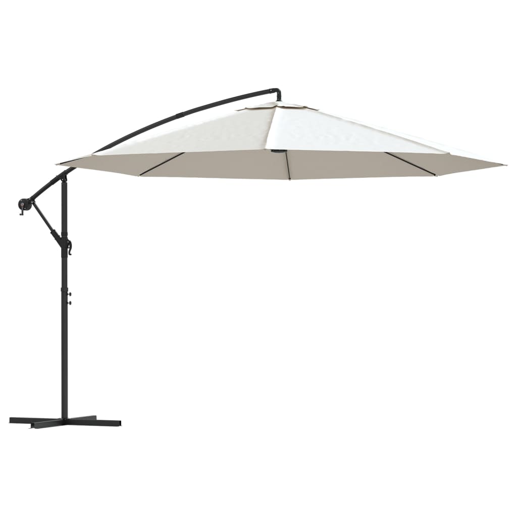 Vidaxl Cantilever Garden Parasol 3.5 M Sand White Patio Umbrellas