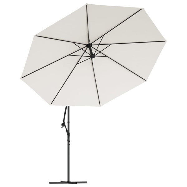 Vidaxl Cantilever Garden Parasol 3.5 M Sand White Patio Umbrellas