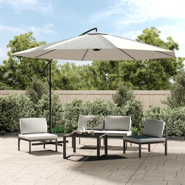 Vidaxl Cantilever Garden Parasol 3.5 M Sand White Patio Umbrellas