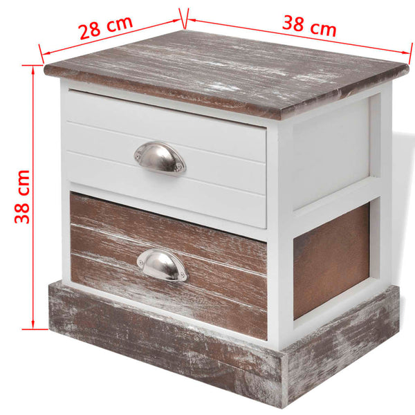 Bedside Cabinets 2 Pcs Brown And White