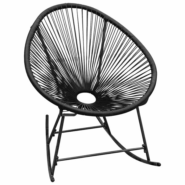 Vidaxl Outdoor Rocking Chair Black Poly Rattan Patio Chairs