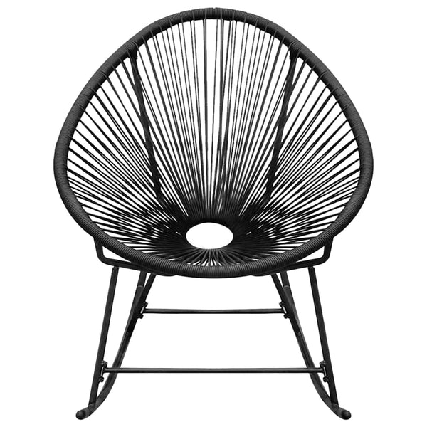Vidaxl Outdoor Rocking Chair Black Poly Rattan Patio Chairs