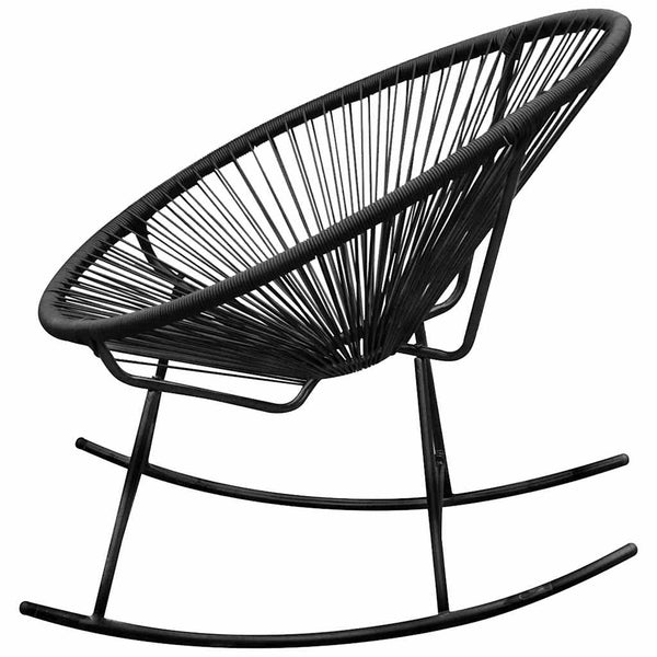 Vidaxl Outdoor Rocking Chair Black Poly Rattan Patio Chairs