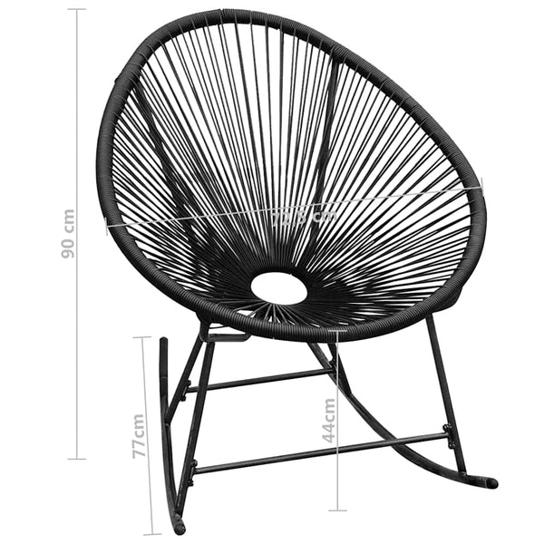 Vidaxl Outdoor Rocking Chair Black Poly Rattan Patio Chairs