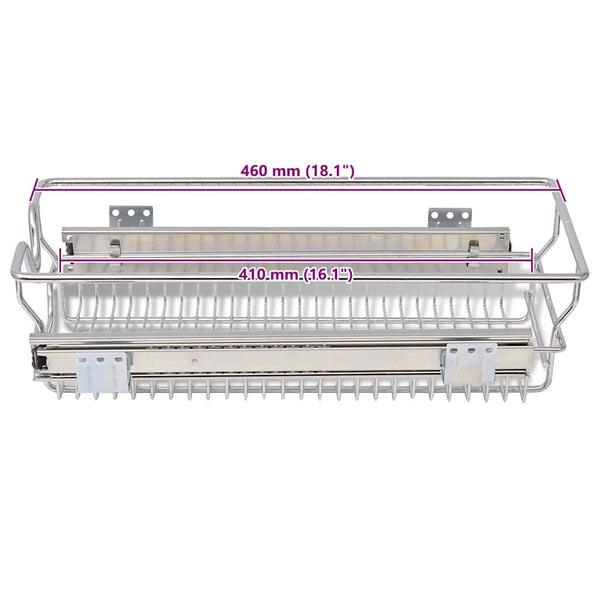 Vidaxl Pull Out Wire Baskets 2 Pcs Silver 300 Mm Cabinet Pulls