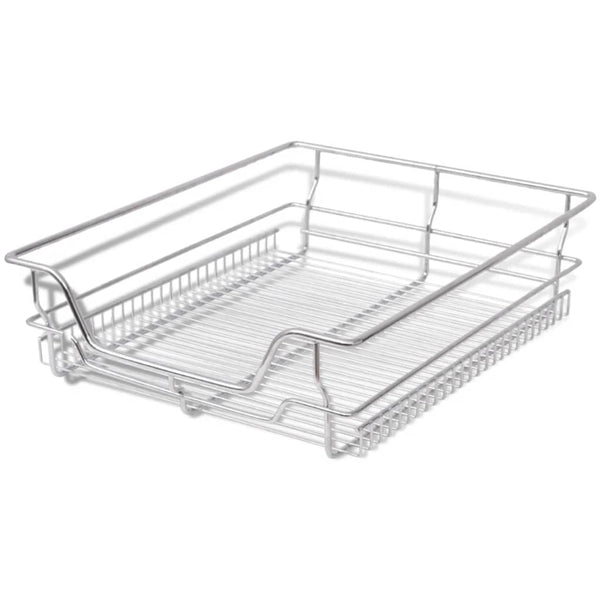 Kitchen Cabinet Doors and Fronts Pull Out Wire Baskets 2 Pcs Silver 500 Mm