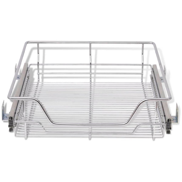 Kitchen Cabinet Doors and Fronts Pull Out Wire Baskets 2 Pcs Silver 500 Mm