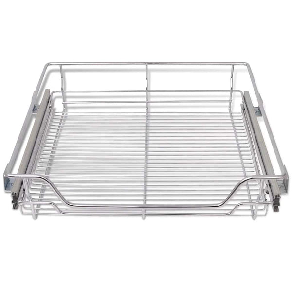 Vidaxl Pull Out Wire Baskets 2 Pcs Silver 600 Mm Storage Bins & Baskets