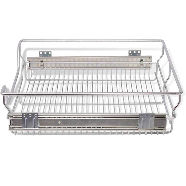 Vidaxl Pull Out Wire Baskets 2 Pcs Silver 600 Mm Storage Bins & Baskets