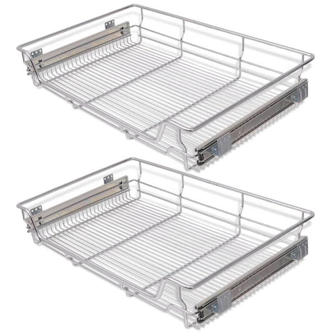 Pull-Out Wire Baskets 2 Pcs Silver 800 Mm
