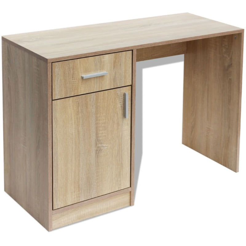 Home Office Desks Desk With Drawer And Cabinet Oak 100X40x73 Cm