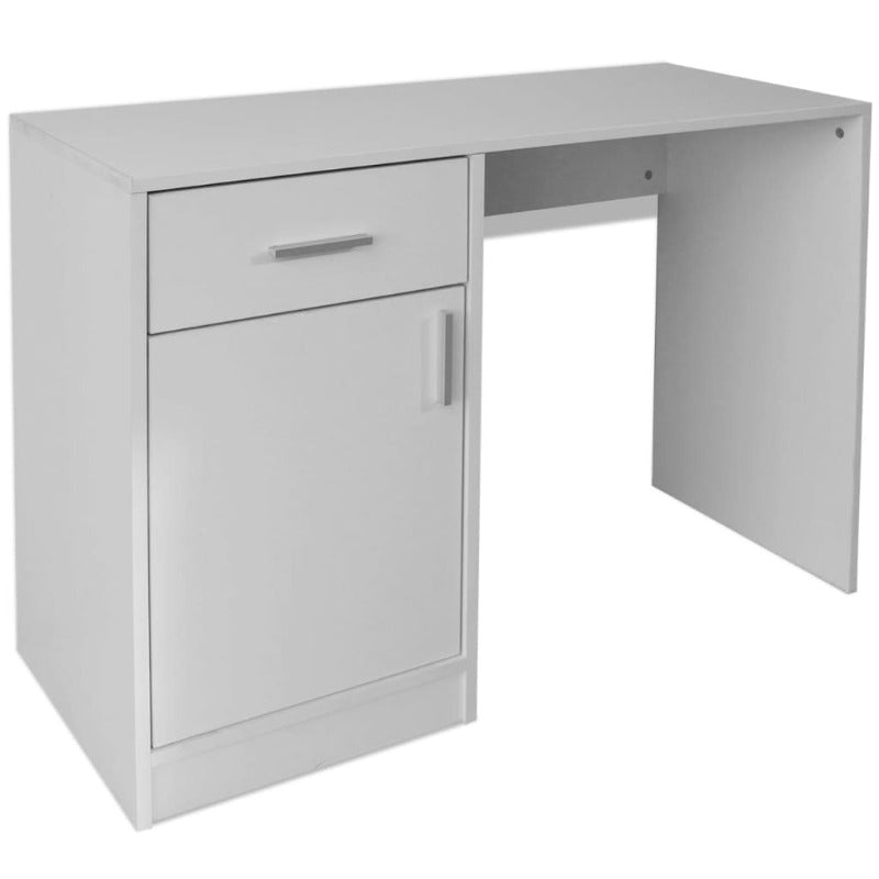 Desk With Drawer And Cabinet White 100X40x73 Cm Home Office Desks