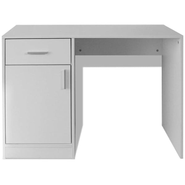Desk With Drawer And Cabinet White 100X40x73 Cm Home Office Desks
