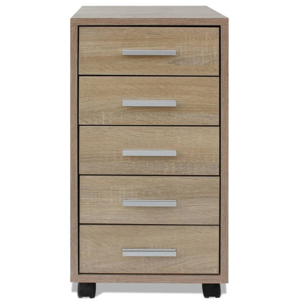 Office Drawer Unit With Castors 5 Drawers Oak Cabinets & Cupboards