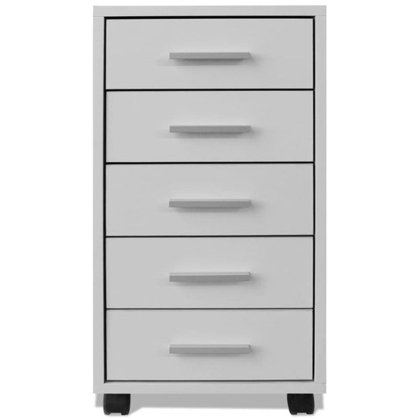 Engineered Wood Office Drawer Unit With Castors And Aluminium Handles Home Furniture Dressers & Chests Of Drawers