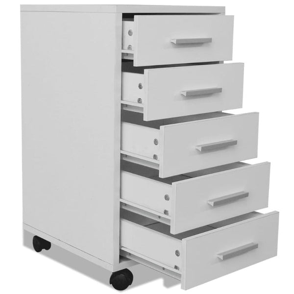 Engineered Wood Office Drawer Unit With Castors And Aluminium Handles Home Furniture Dressers & Chests Of Drawers
