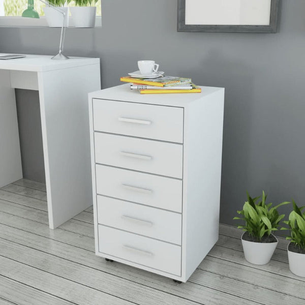Engineered Wood Office Drawer Unit With Castors And Aluminium Handles Home Furniture Dressers & Chests Of Drawers