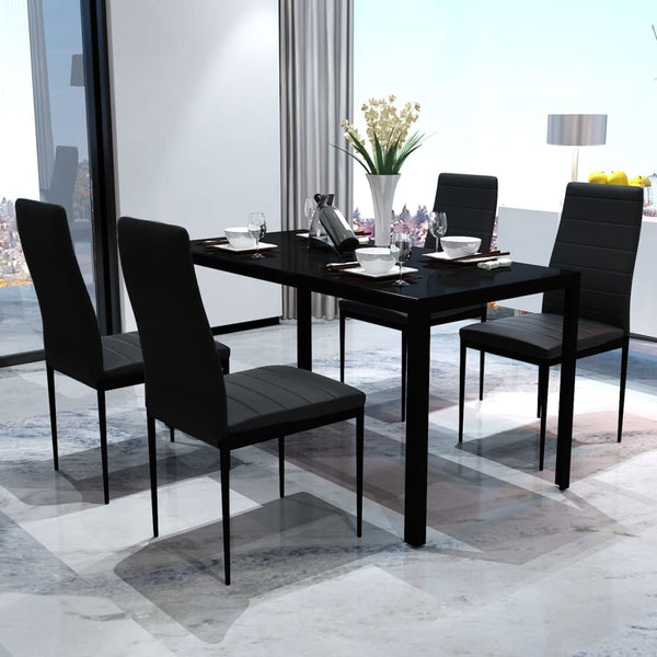 Vidaxl Five Piece Dining Table Set Black Dining Tables