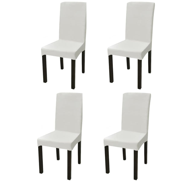 Straight Stretchable Chair Cover 4 Pcs