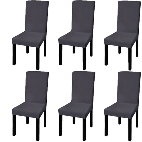 Straight Stretchable Chair Cover 6 Pcs Chair Covers