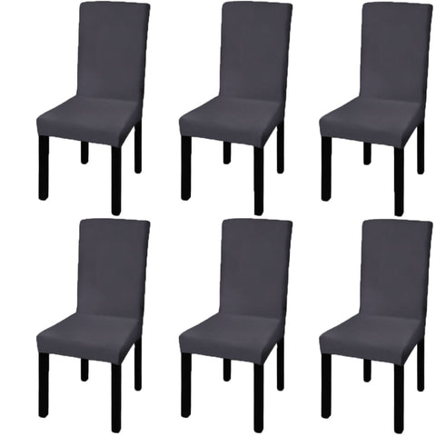 Straight Stretchable Chair Cover 6 Pcs