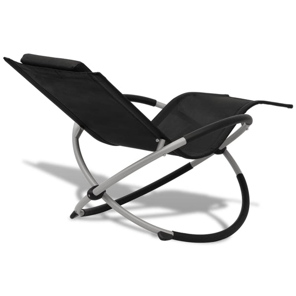 Vidaxl Outdoor Geometrical Sun Lounger Steel Black And Grey Loungers