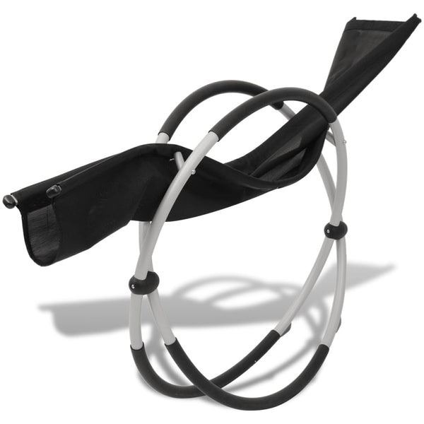Vidaxl Outdoor Geometrical Sun Lounger Steel Black And Grey Loungers