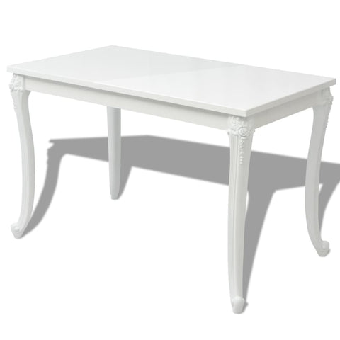 Dining Table 116X66x76 Cm High Gloss White