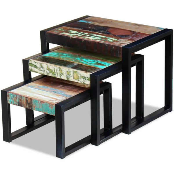 Three Piece Nesting Tables Solid Reclaimed Wood